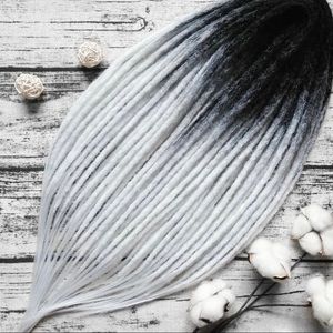 49 Double Ended Black and White Synthetic Locs